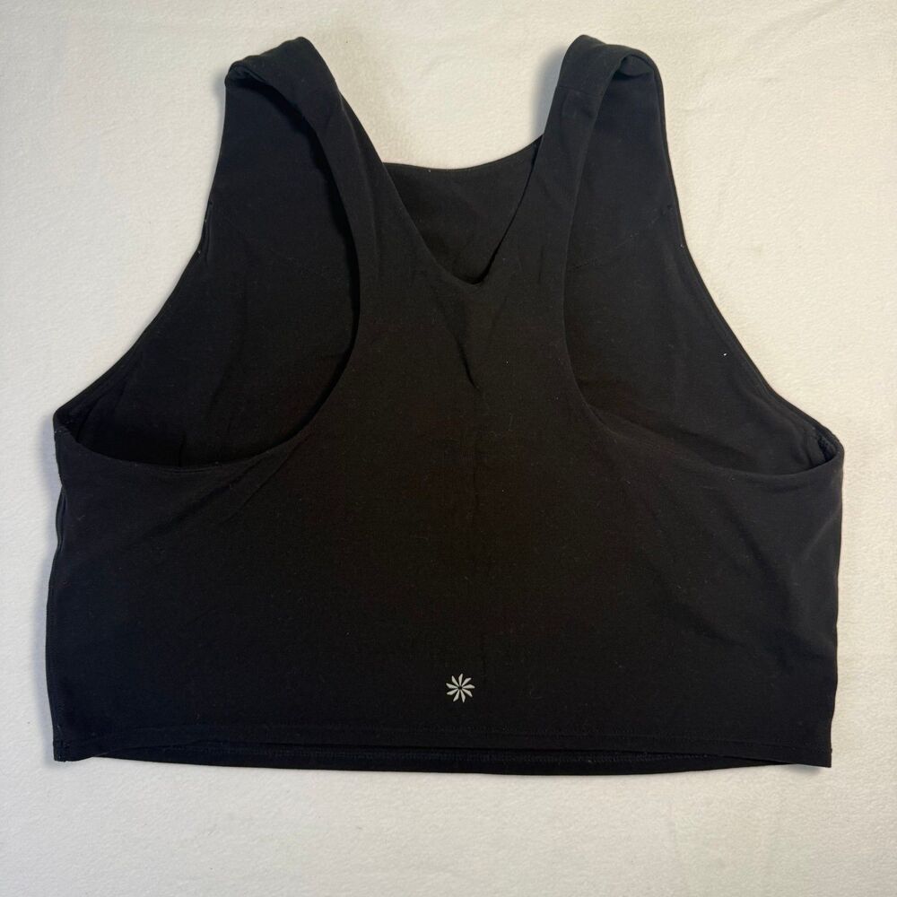 Athleta Conscious Crop Sports Bra A-C Black XL High Neck Racerback Yoga Top - Picture 4 of 4